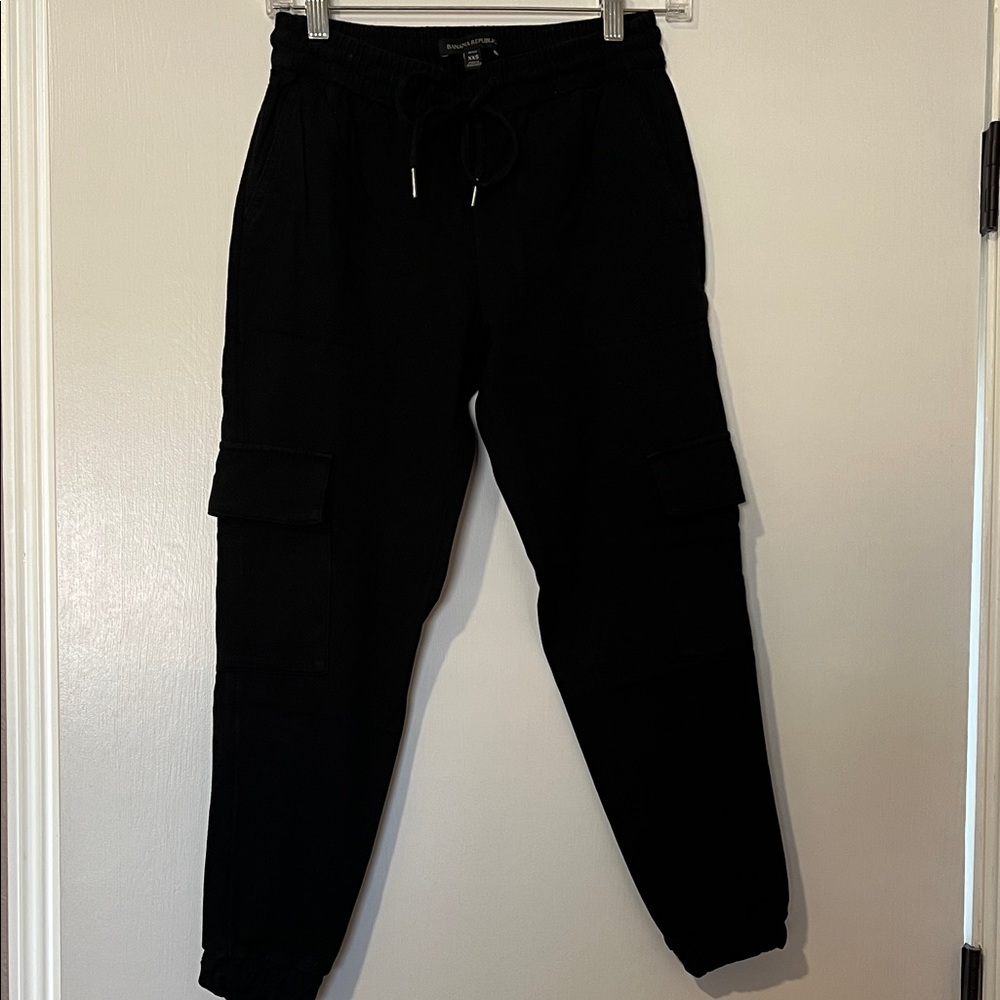 Banana Republic Black Cargo Joggers
